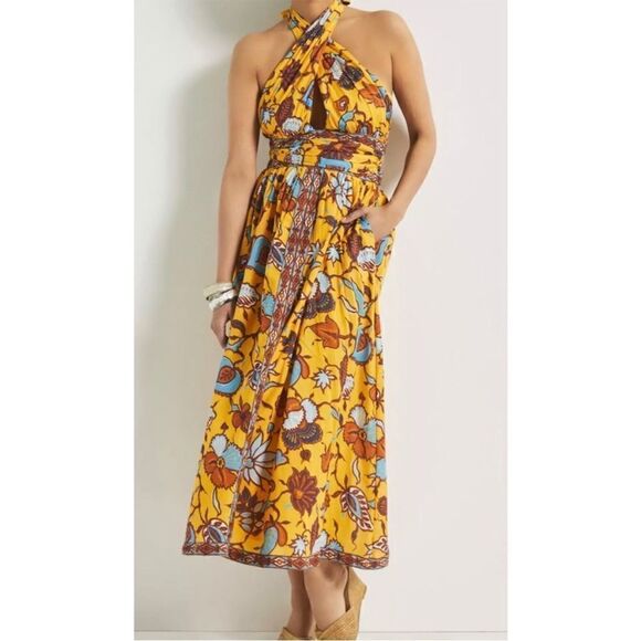 NEW Love The Label Ivy Dress in Sam Yellow XS Halter Midi - Picture 1 of 14